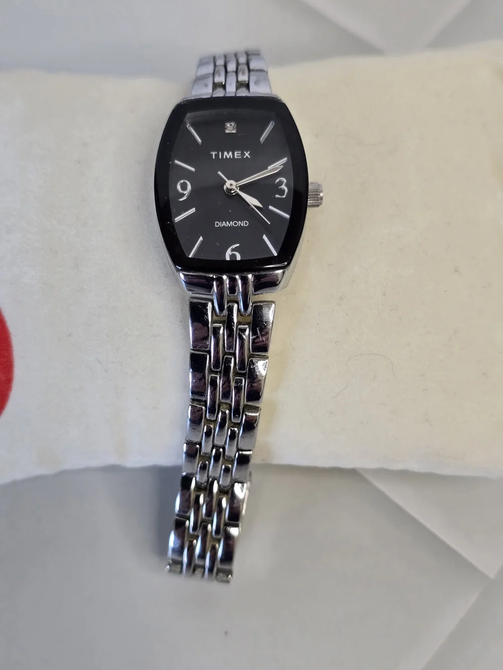 Timex Women's Black Dial Diamond Accent Stainless Steel Watch TW2T50000
